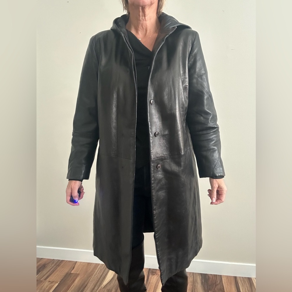 MaxMara Black Leather Coat